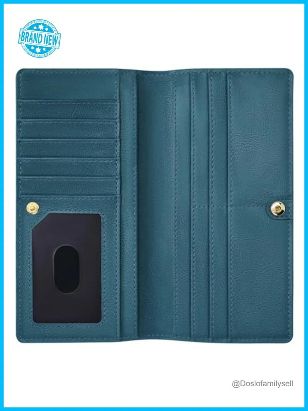 RFID Blocking Faux Leather Womens Slim Wallet with Zipper Pocket